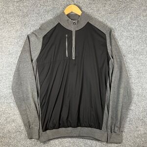 FootJoy Golf Tech Sweater Mens XL Black Gray Pullover Wool Blend Stretch Wind